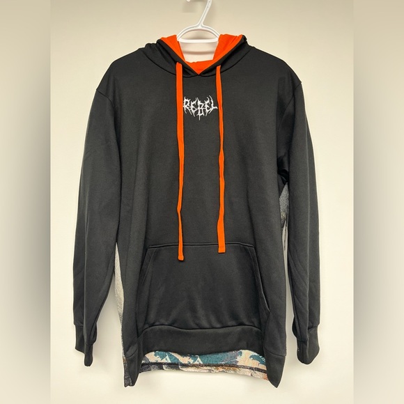 Rebel vengeance orange and black hoodie. - Picture 4 of 4